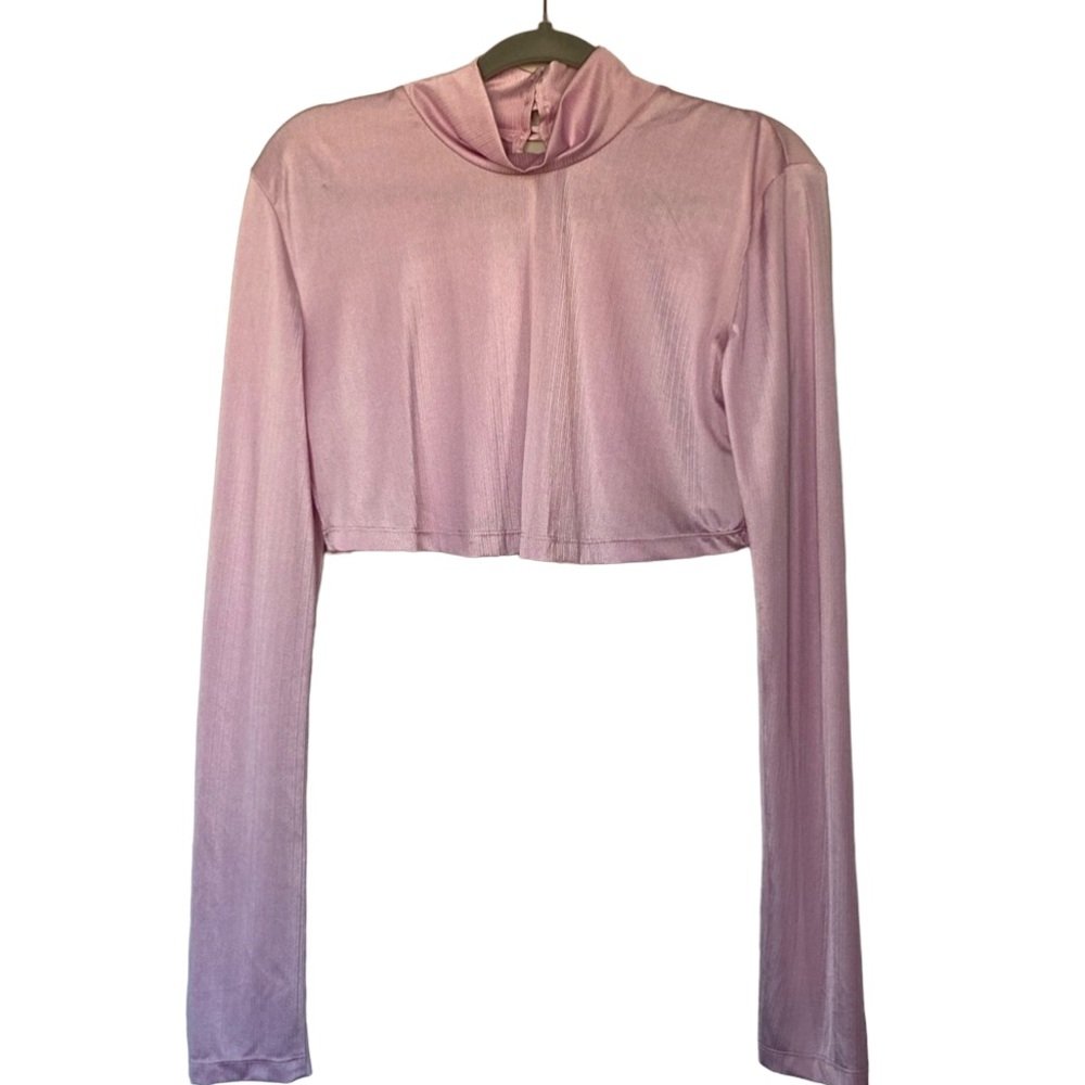 MOTEL Pastel Purple Satin crop TOP